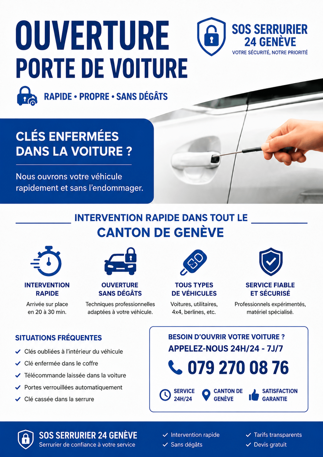 ouverture porte voiture genève